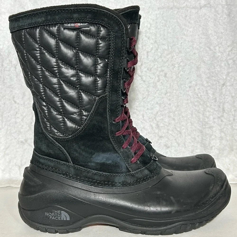 The North Face Womens Black Thermaball Utility Mid Insulated Winter Boots SZ 9.5
